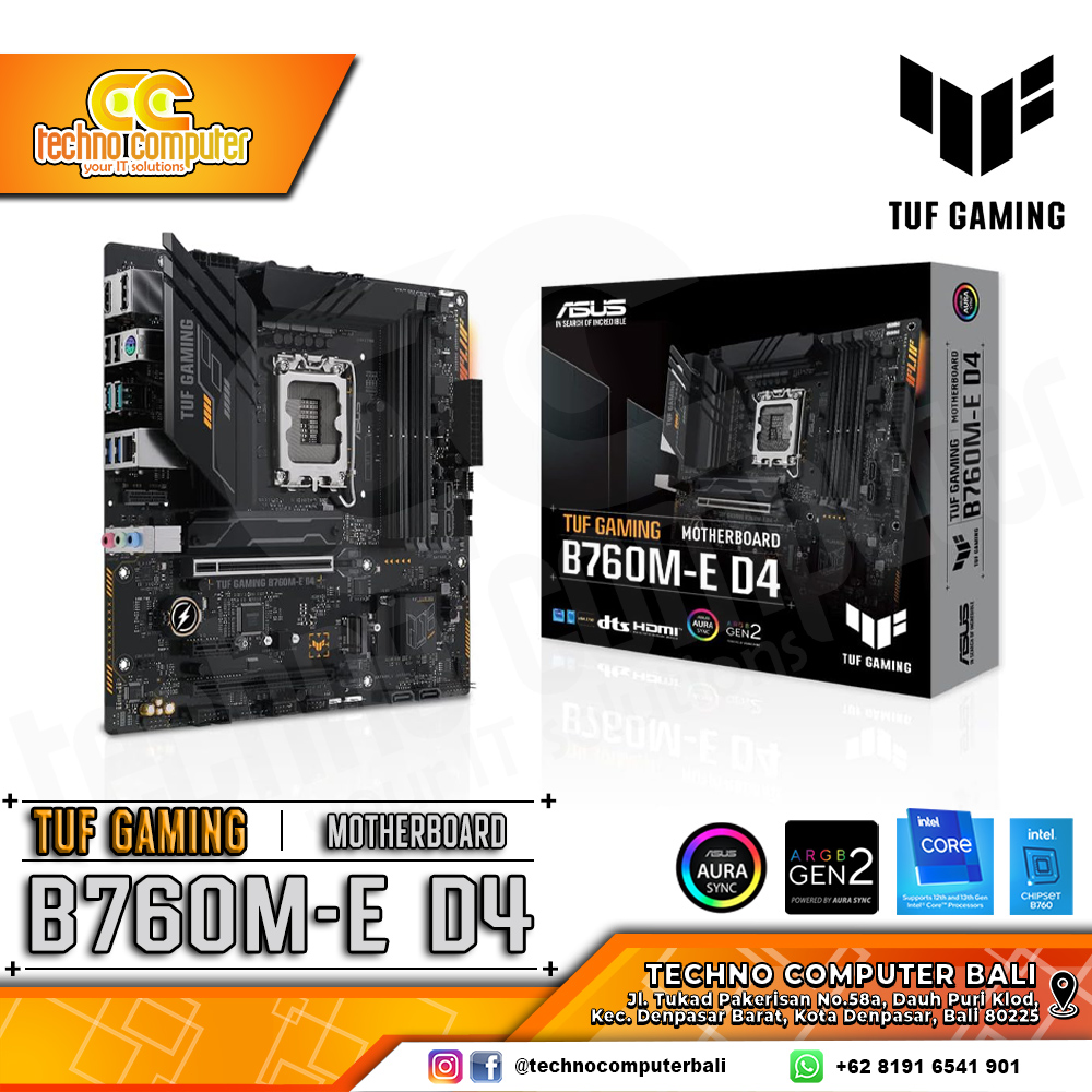 ASUS TUF GAMING B760M-E D4 - mATX, LGA1700, B760, DDR4