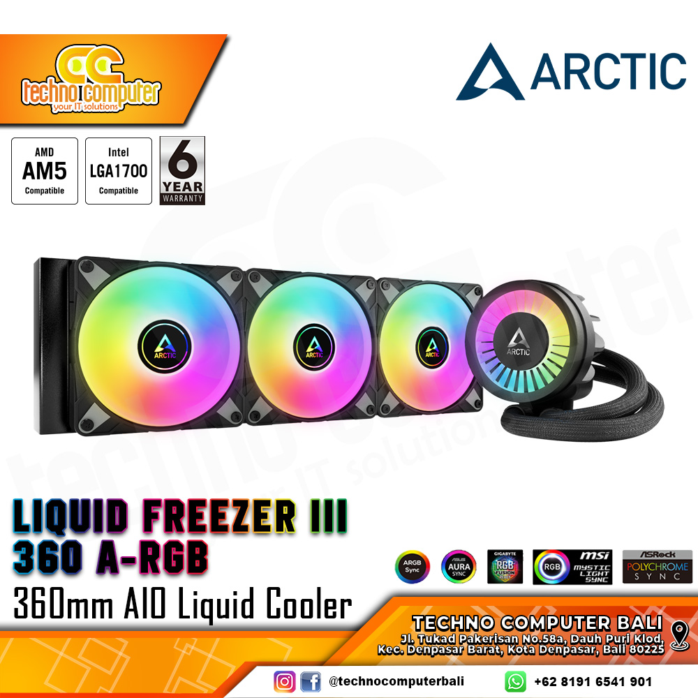 ARCTIC Liquid Freezer III 360 ARGB Black - CPU Cooler - 360mm AIO Liquid Cooler