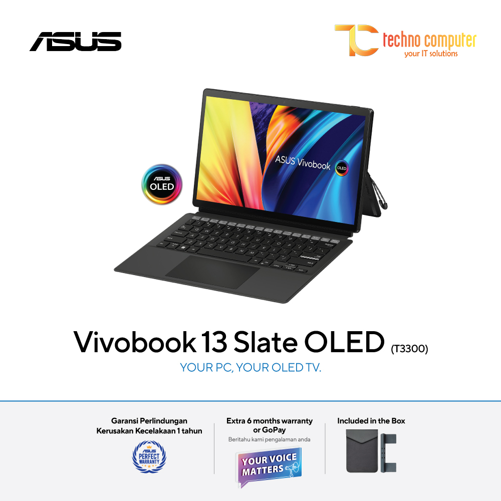 ASUS Vivobook 13 Slate OLED [T3300KA-OLED621] Pentium Silver N6000/RAM 8GB/SSD 256GB/Win11