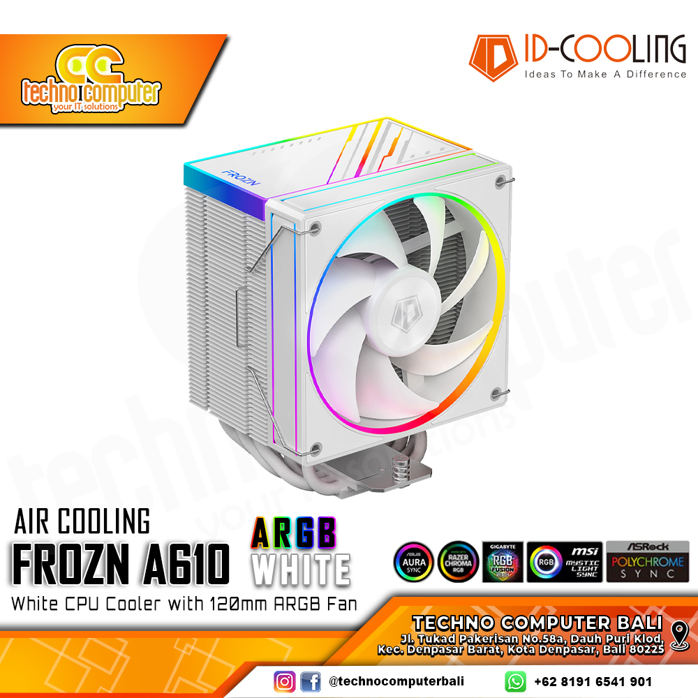 ID-COOLING FROZN A610 ARGB WHITE - CPU Cooler - 120mm Air Cooler