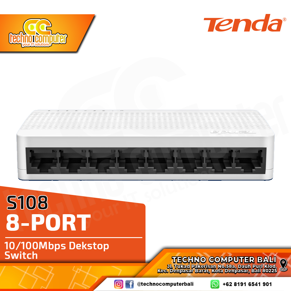 SWITCH HUB TENDA S108 8 Port 10/100Mbps Desktop Switch