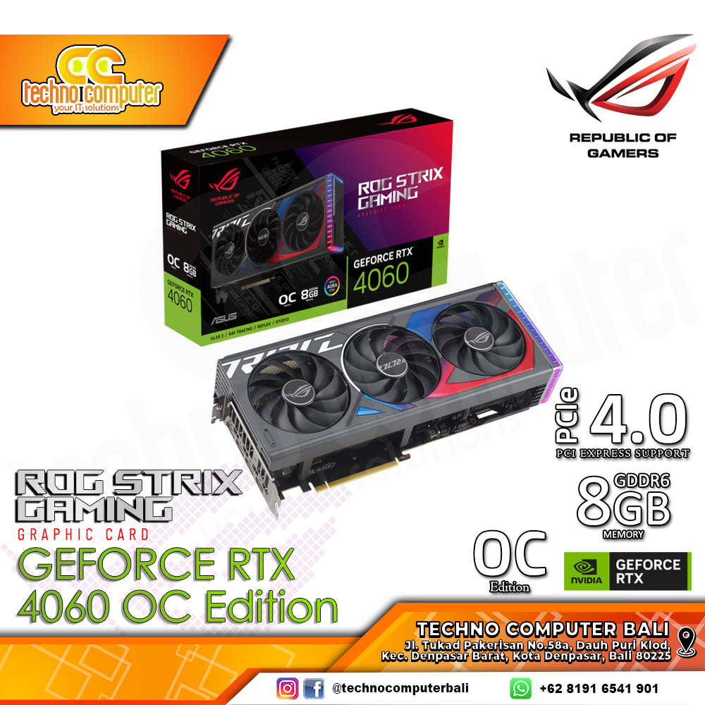 ASUS ROG STRIX NVIDIA GeForce RTX 4060 OC Edition 8GB GDDR6