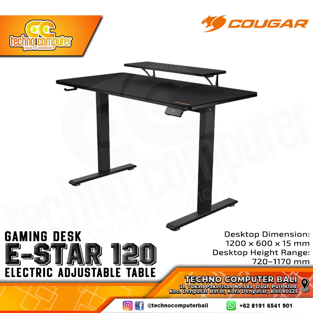 MEJA GAMING COUGAR E-STAR 120 GAMING DESK With Electric Adjustable Height
