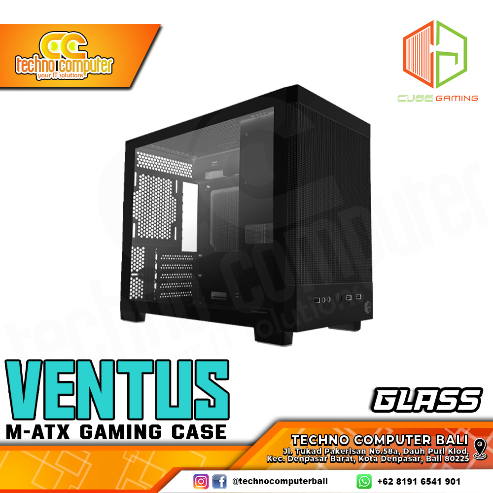 CASING CUBE GAMING VENTUS Glass Black - Mid Tower mATX Case