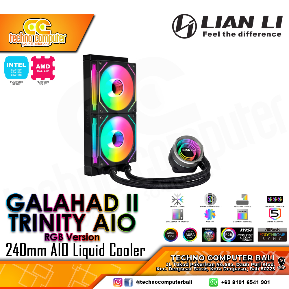 LIAN LI GALAHAD II TRINITY SL-Infinity 240 Black - CPU Cooler - 240mm AIO Liquid Cooler