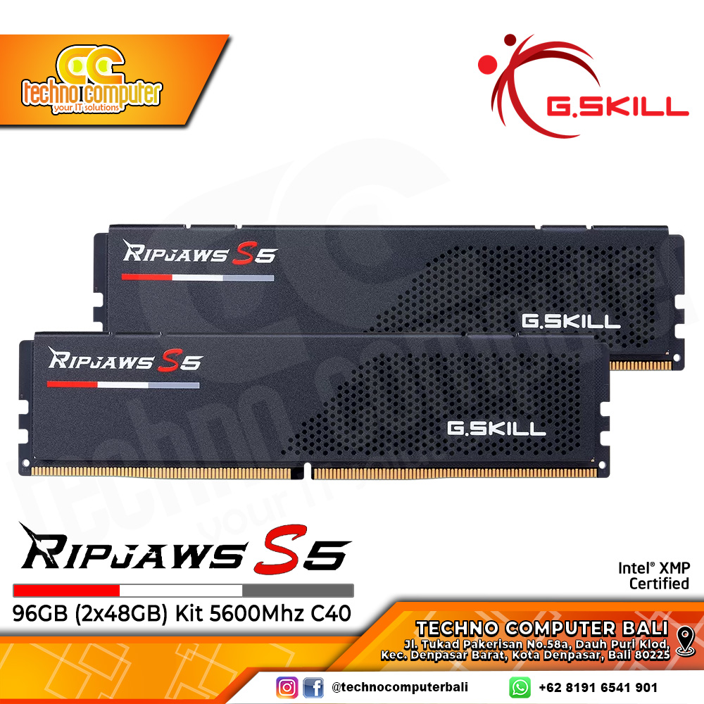 DDR5 GSKILL RIPJAWS S5 96GB (2x48GB) Kit 5600Mhz C40