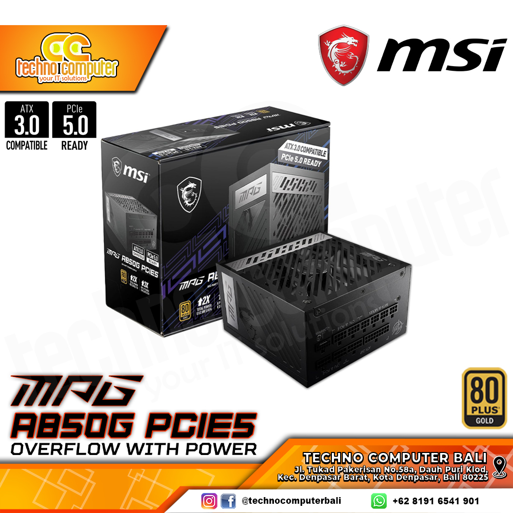 MSI MPG A850G PCIE5 850W 80+ Gold - Full Modular
