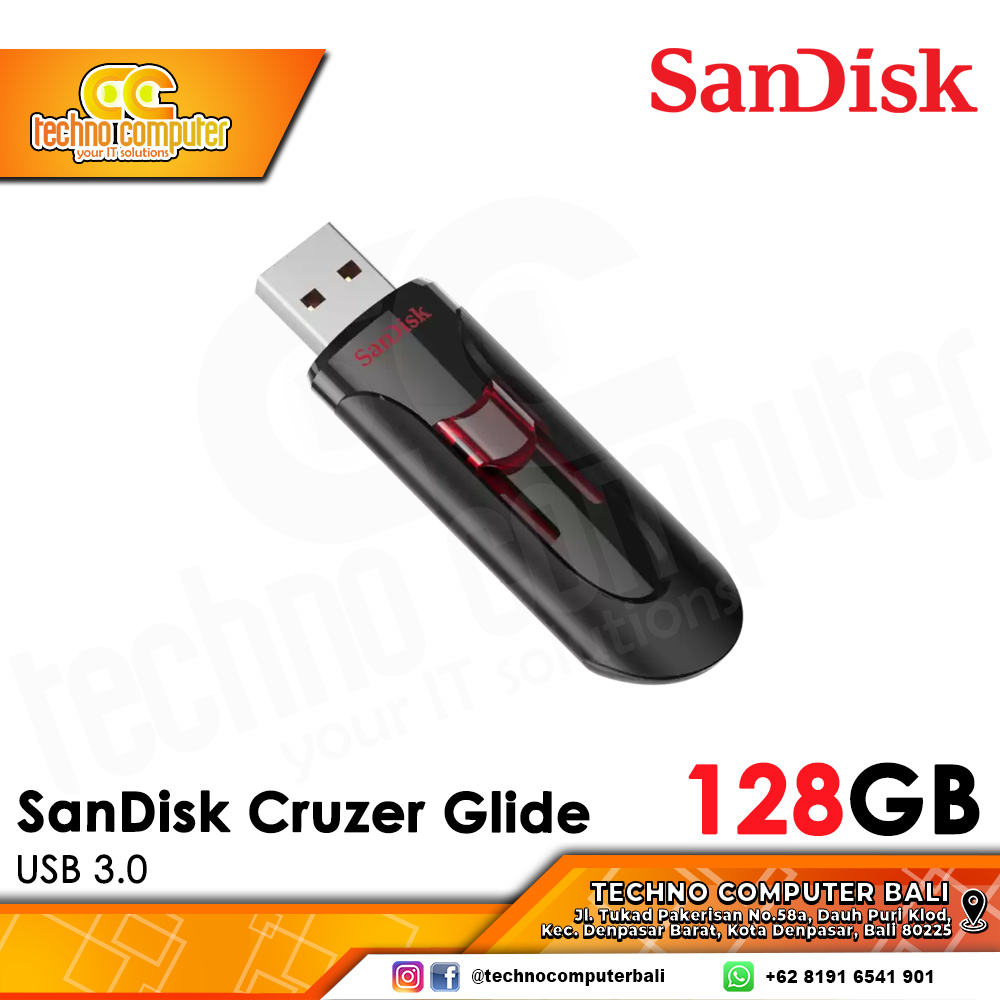FLASHDISK SANDISK 128GB Cruzer Glide USB 3.0 