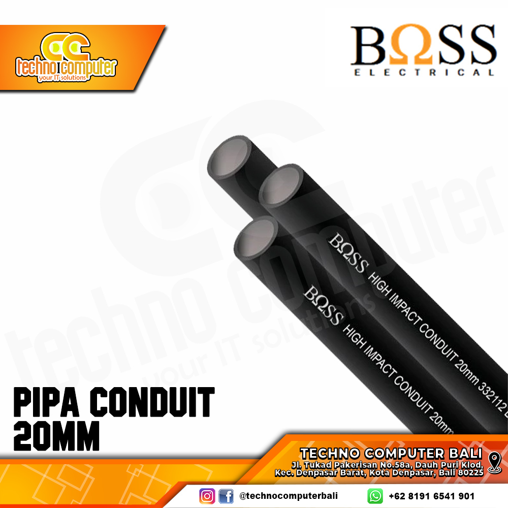 PIPA CONDUIT BOSS 20mm HITAM