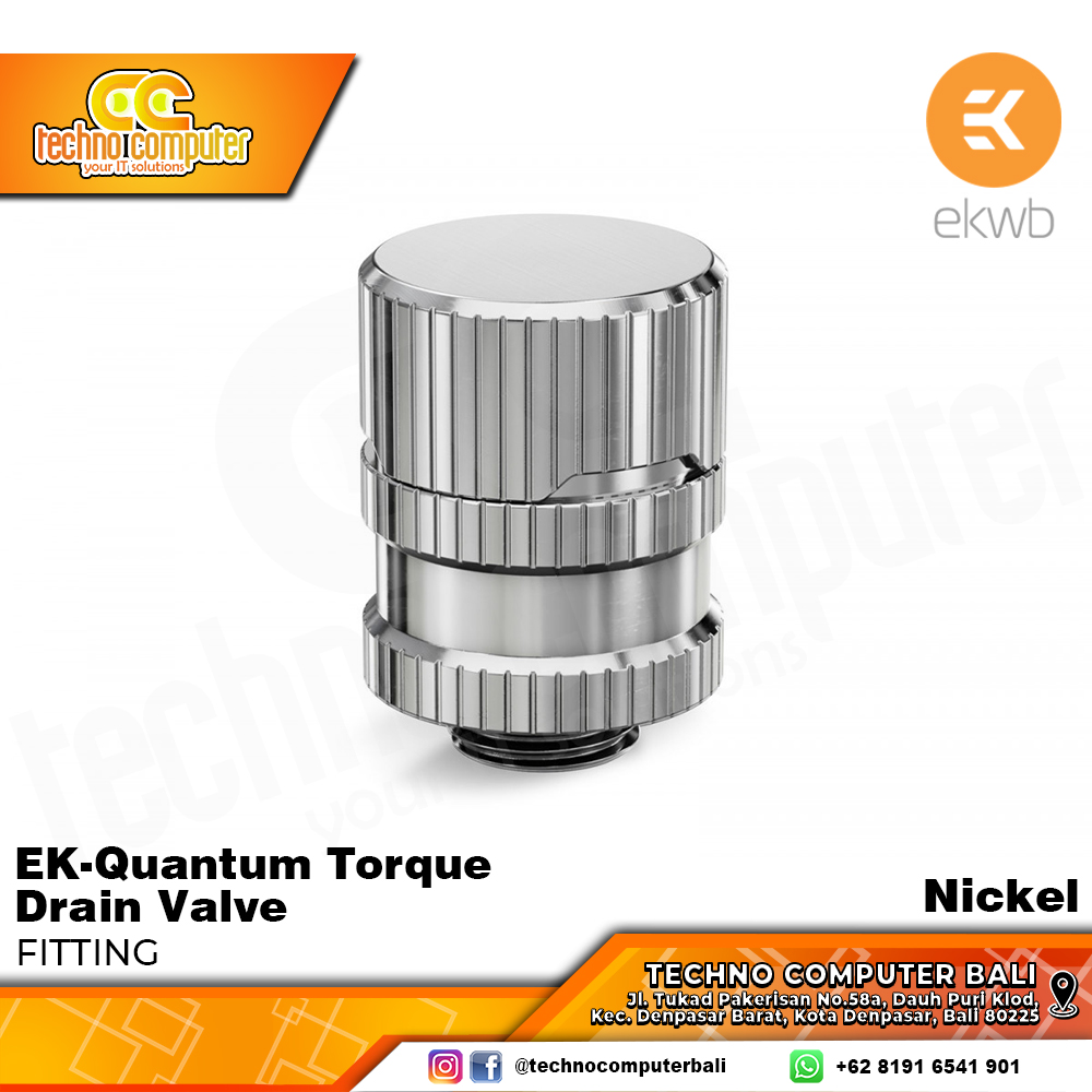 EKWB EK-Quantum Torque Drain Valve - Nickel