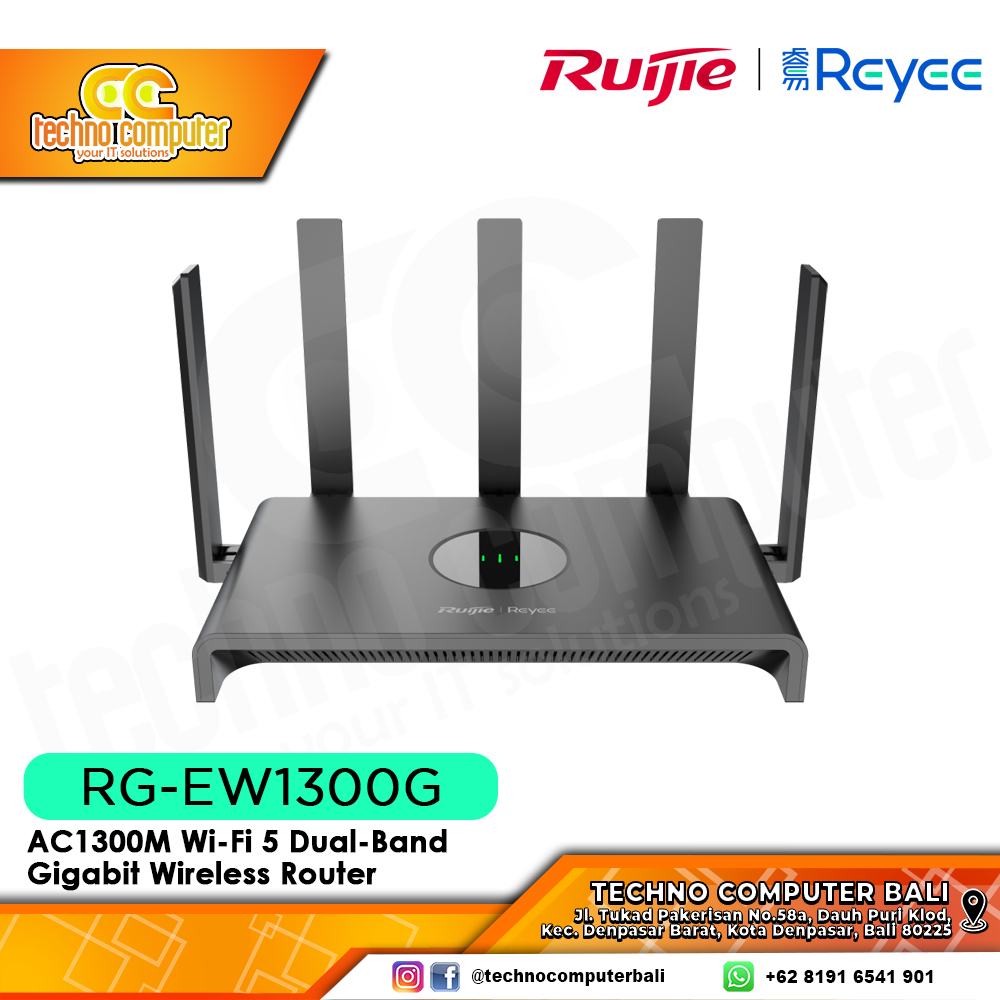 ROUTER RUIJIE/REYEE RG-EW1300G AC1300M Wi-Fi 5 Dual-Band Gigabit Wireless Router
