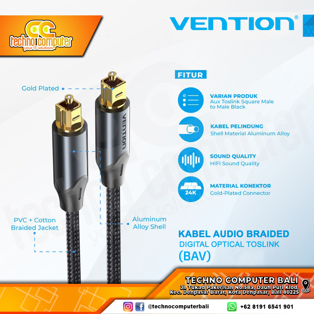 VENTION KABEL AUDIO DIGITAL OPTICAL Toslink Audio Optik - BAV 3M