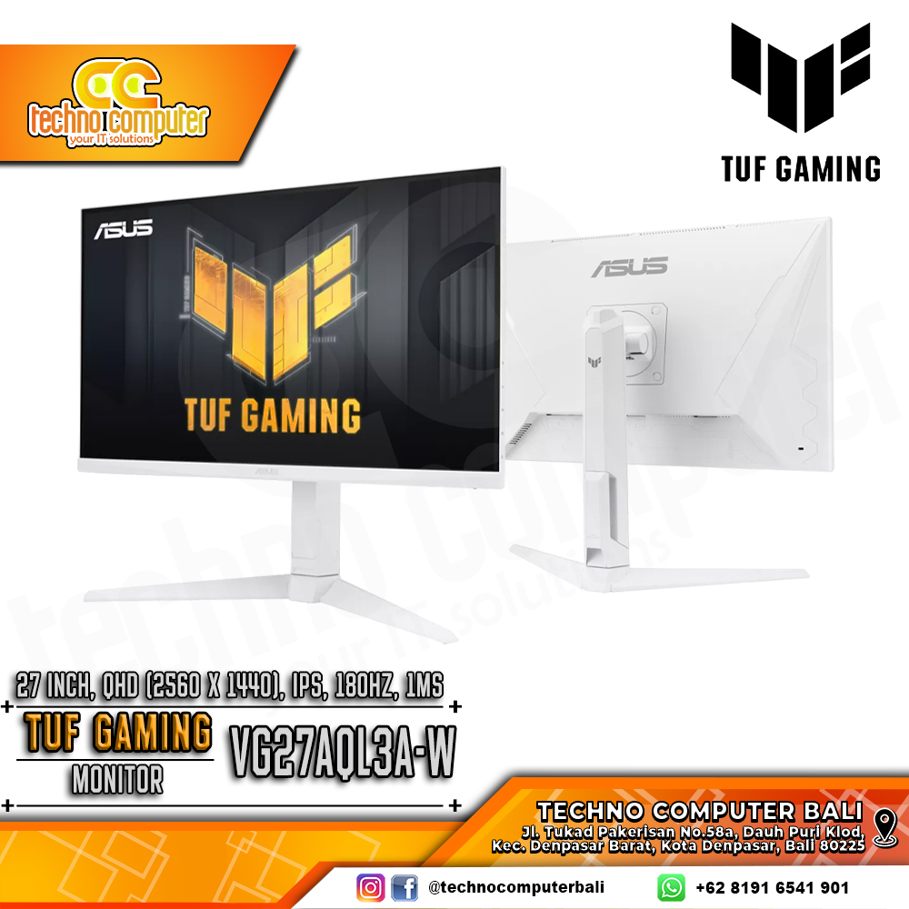ASUS TUF GAMING VG27AQL3A-W Gaming Monitor - 27 inch, QHD (2560 x 1440), IPS, 180Hz, 1ms