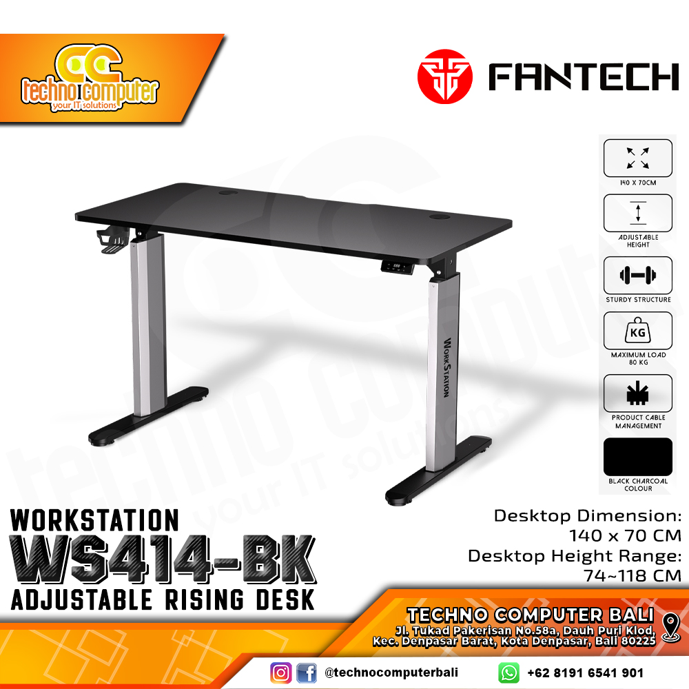 MEJA GAMING FANTECH WORKSTATION WS414 GAMING DESK With Electric Adjustable Height