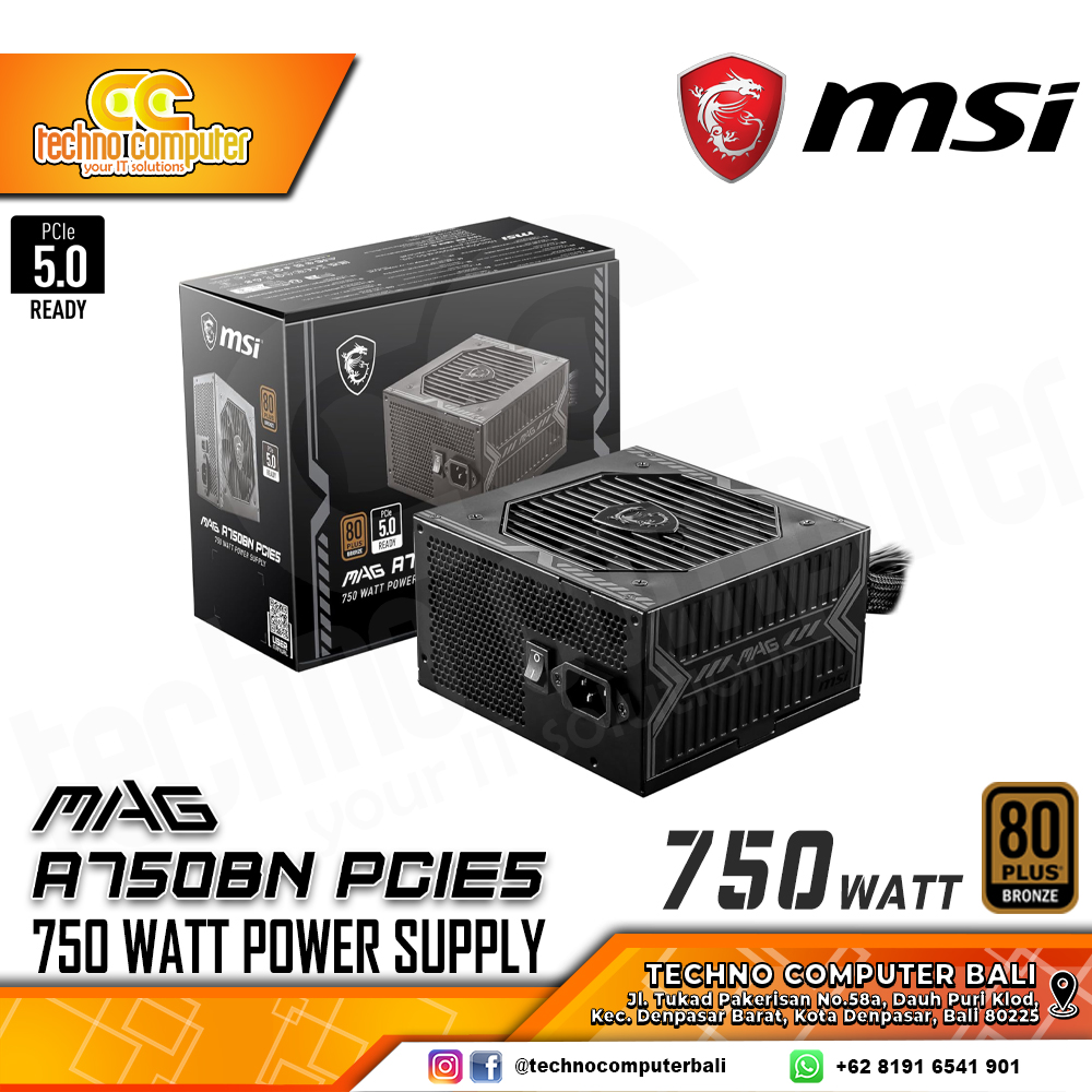 MSI MAG A750BN 750W 80+ Bronze PCIe 5.0 - Non Modular