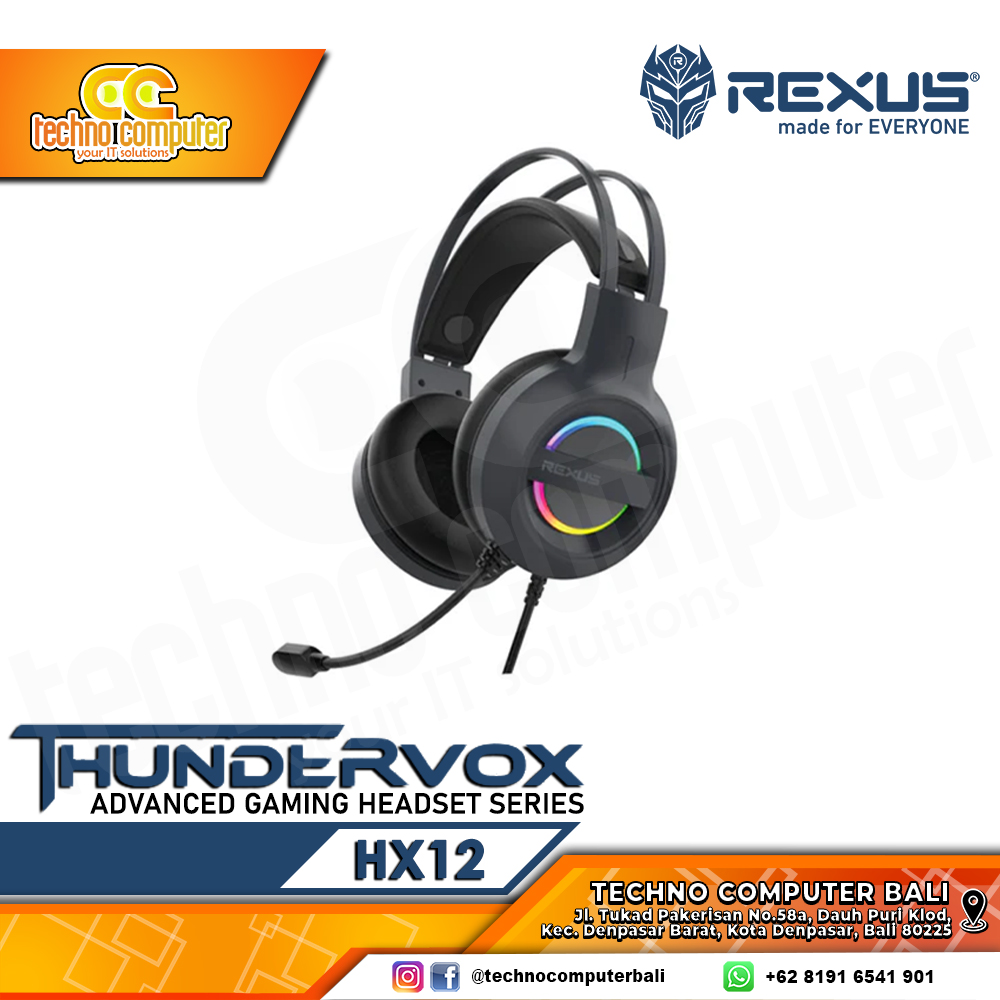 HEADSET REXUS THUNDERVOX HX12 RGB Black - Gaming Headset