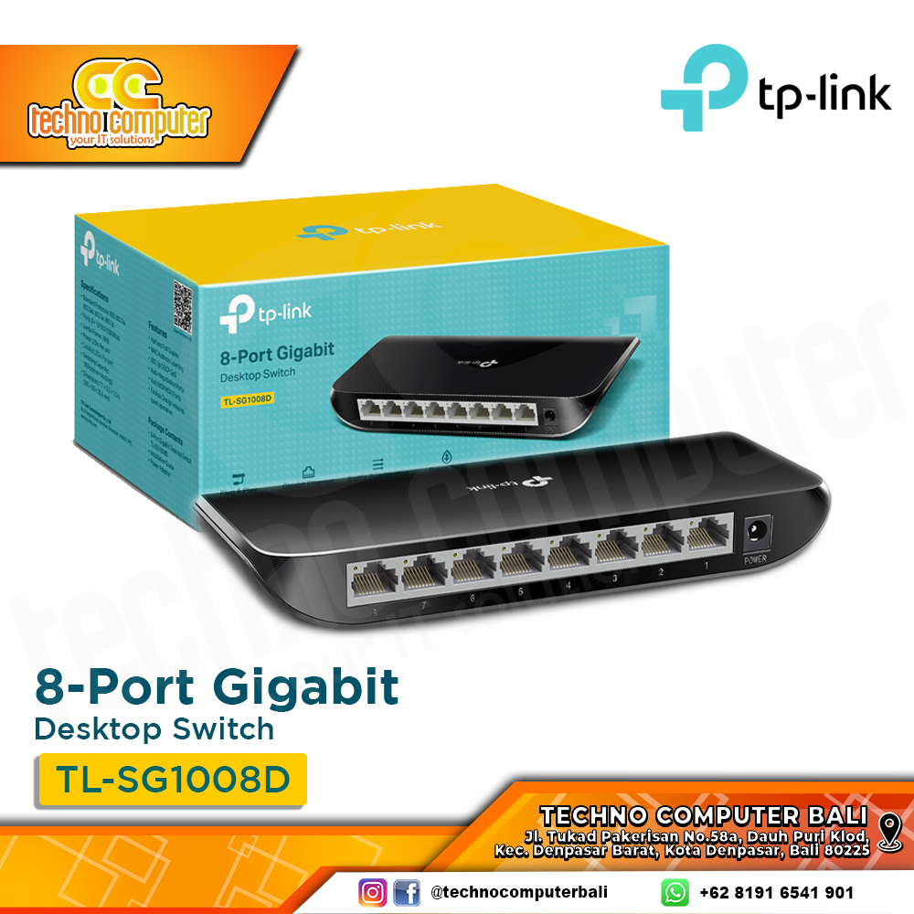 SWITCH HUB TP-LINK TL-SG1008D 8 Port Gigabit Desktop Switch