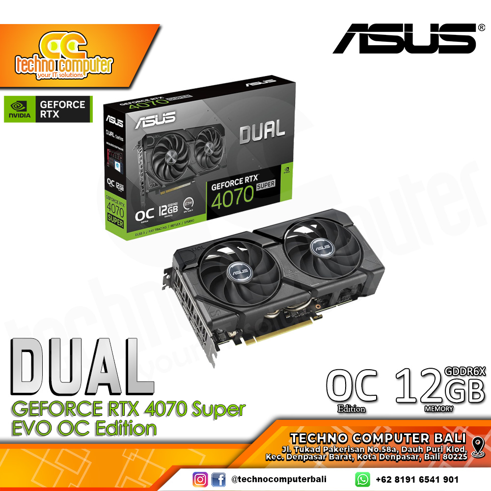 ASUS DUAL NVIDIA GeForce RTX 4070 SUPER EVO OC Edition 12GB GDDR6X
