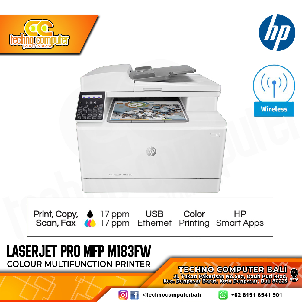 PRINTER HP Color LaserJet Pro MFP M183fw (7KW56A)