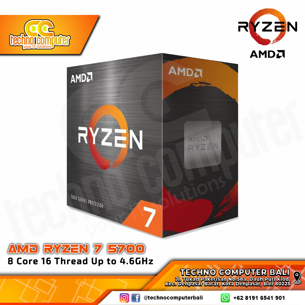 PROCESSOR AMD RYZEN 7 5700 - 8 Cores 16 Threads Up To 4.6Ghz - Socket AM4