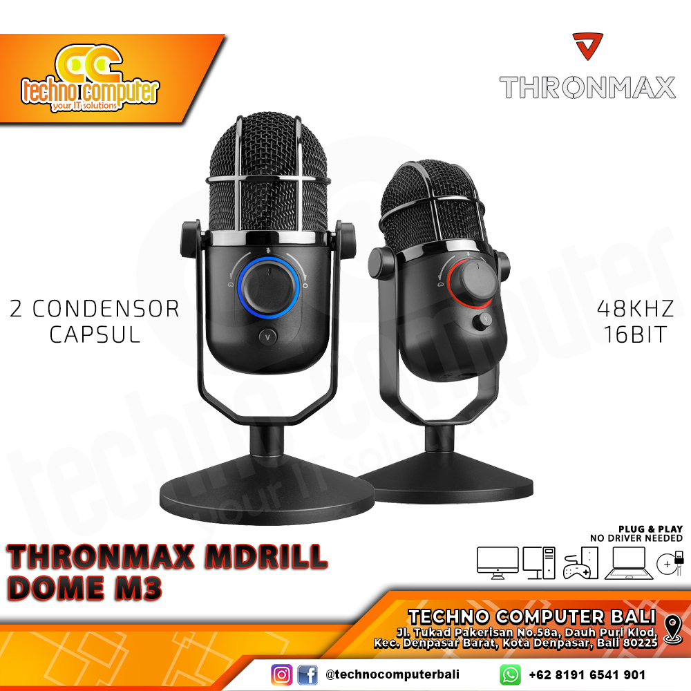 MICROPHONE THRONMAX MDRILL DOME M3 Jet Black - USB Professional Condenser Microphone