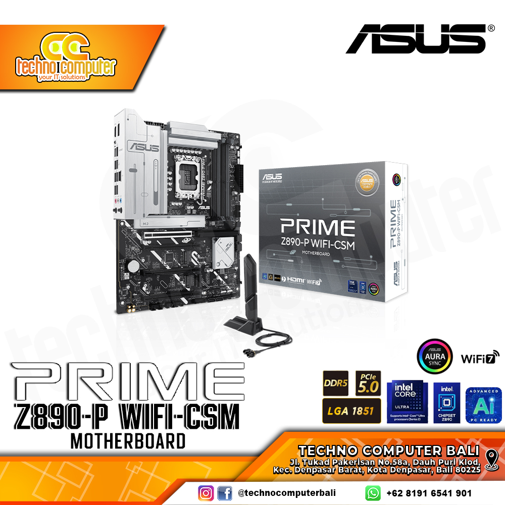ASUS PRIME Z890-P WIFI-CSM - ATX, LGA1851, Z890, DDR5 