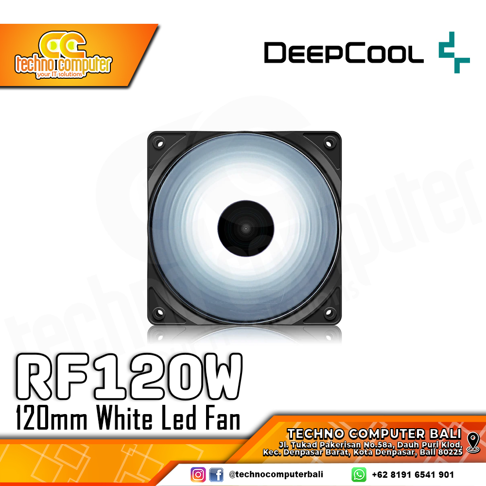 FAN CASING DEEPCOOL RF120W White Led - 120mm Single Pack White Led Fan