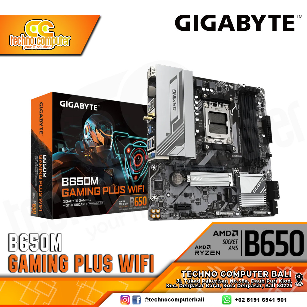 GIGABYTE B650M GAMING PLUS WIFI - M-ATX, AM5, B650, DDR5