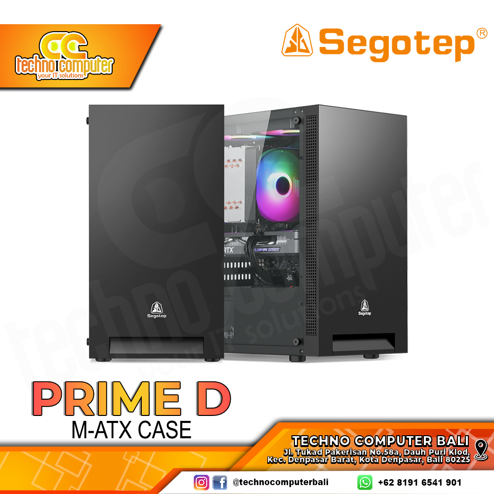 CASING SEGOTEP PRIME D Black - Mid Tower mATX Case Tempered Glass