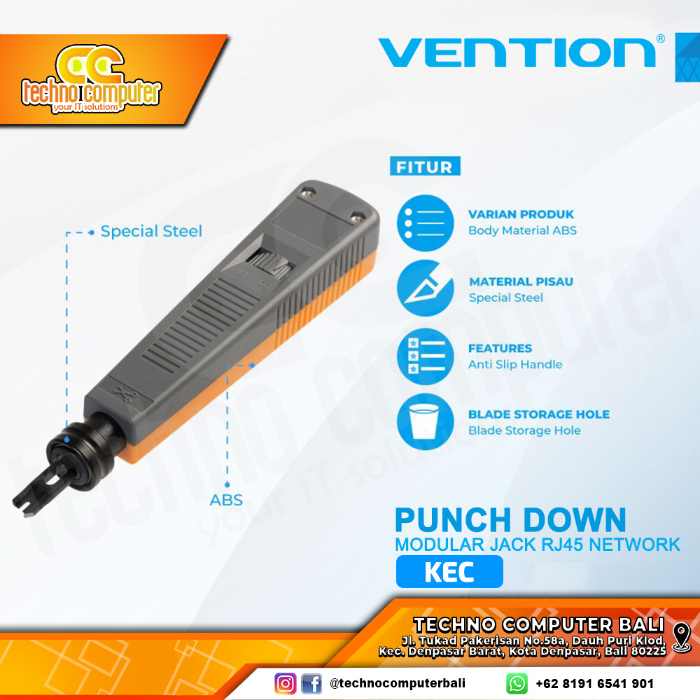Vention Punch Down Impact Tool Modular Jack RJ45 Network - KECH0