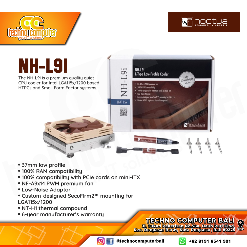 NOCTUA NH-L9i - CPU Cooler - Mini Air Cooler