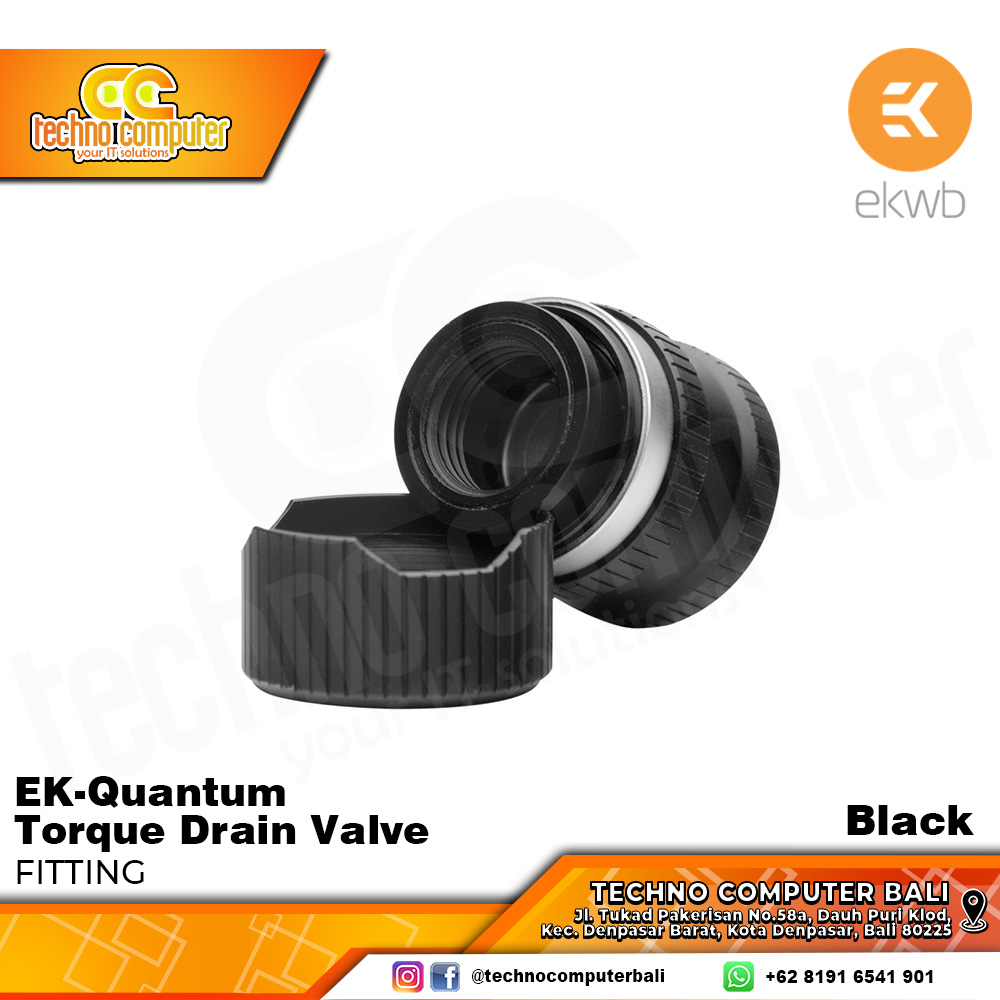 EKWB EK-Quantum Torque Drain Valve - Black