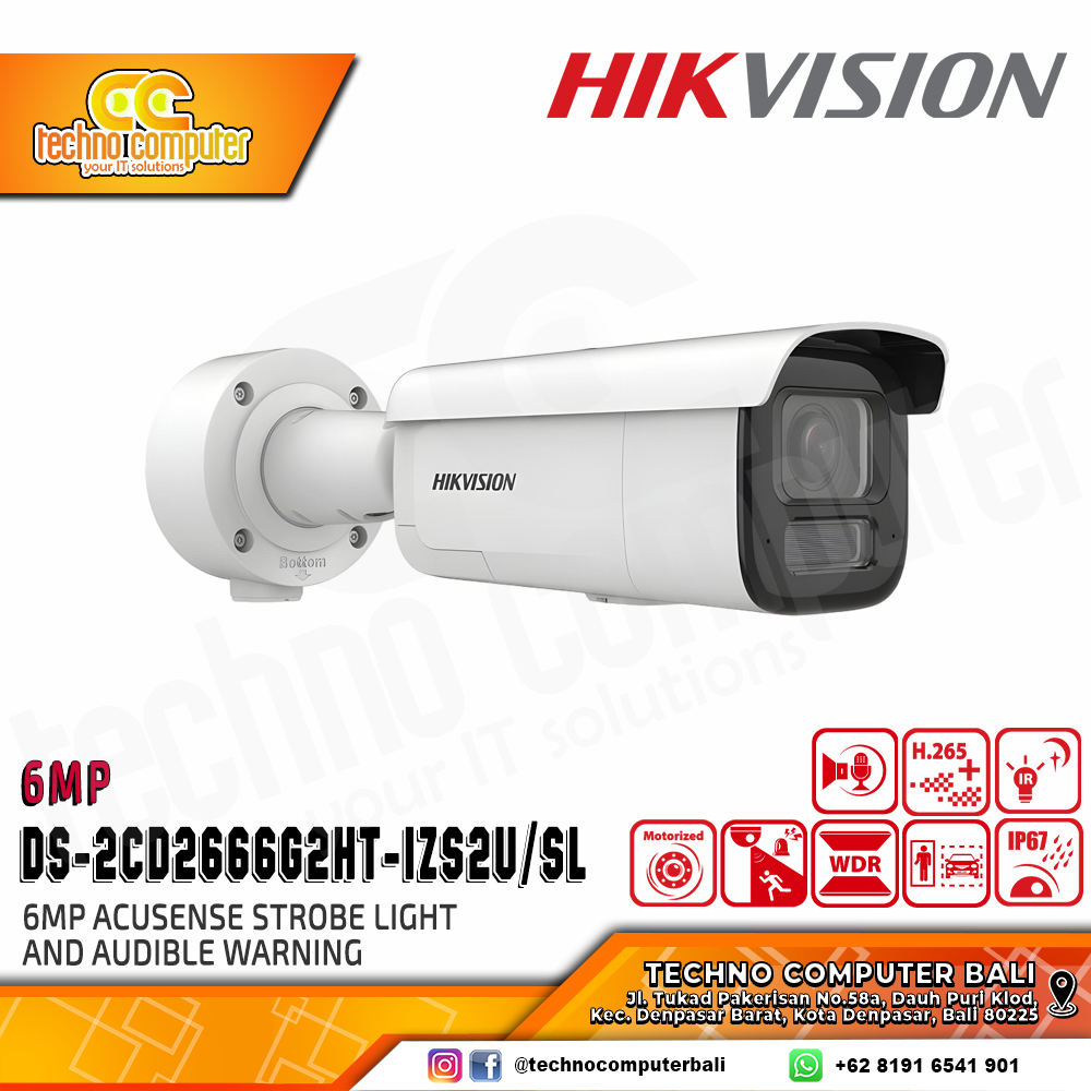 HIKVISION DS-2CD2666G2HT-IZS2U/SL 6MP (2.8-12mm) OUTDOOR Motorized Varifocal Bullet Network Camera C