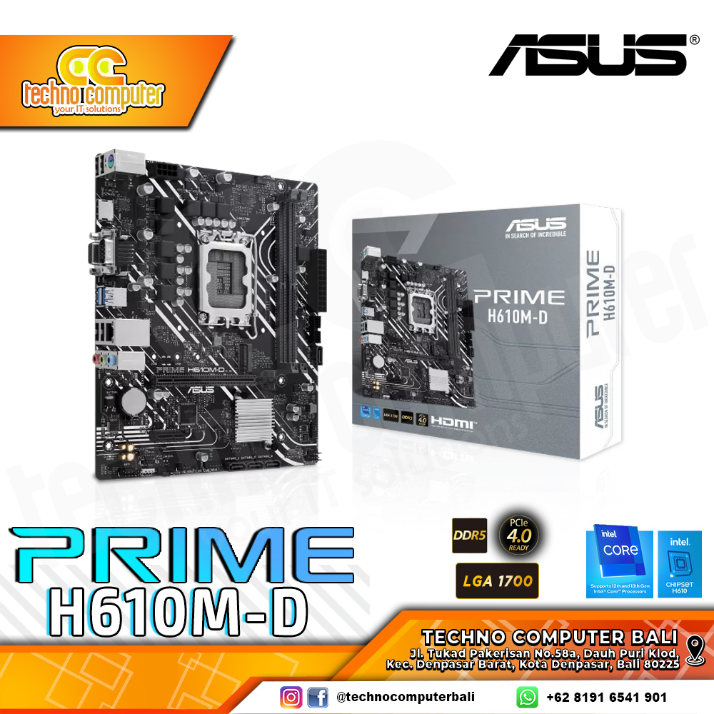 ASUS PRIME H610M-D - mATX, LGA1700, H610, DDR5