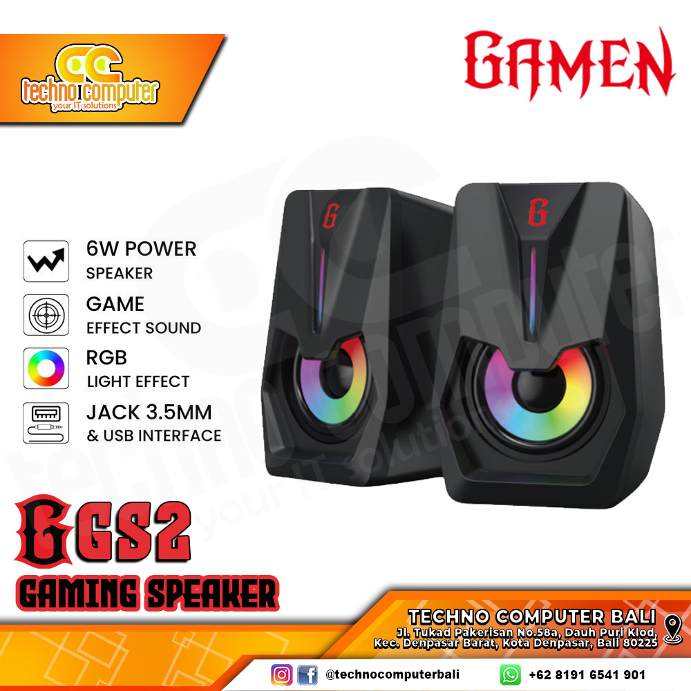 SPEAKER ROBOT GAMEN GS2 RGB - Gaming Speaker with RGB