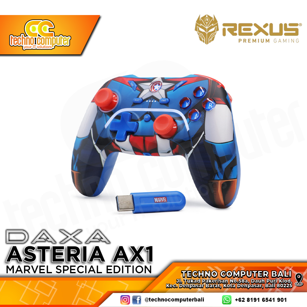 GAMEPAD WIRELESS REXUS DAXA ASTERIA AX1 Marvel Special Edition - Captain America