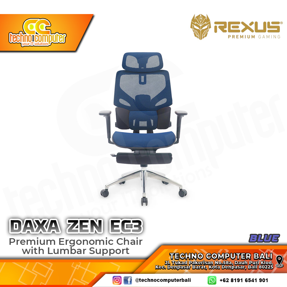 KURSI OFFICE REXUS DAXA ZEN DX-EC3 ERGONOMIC CHAIR - BLUE