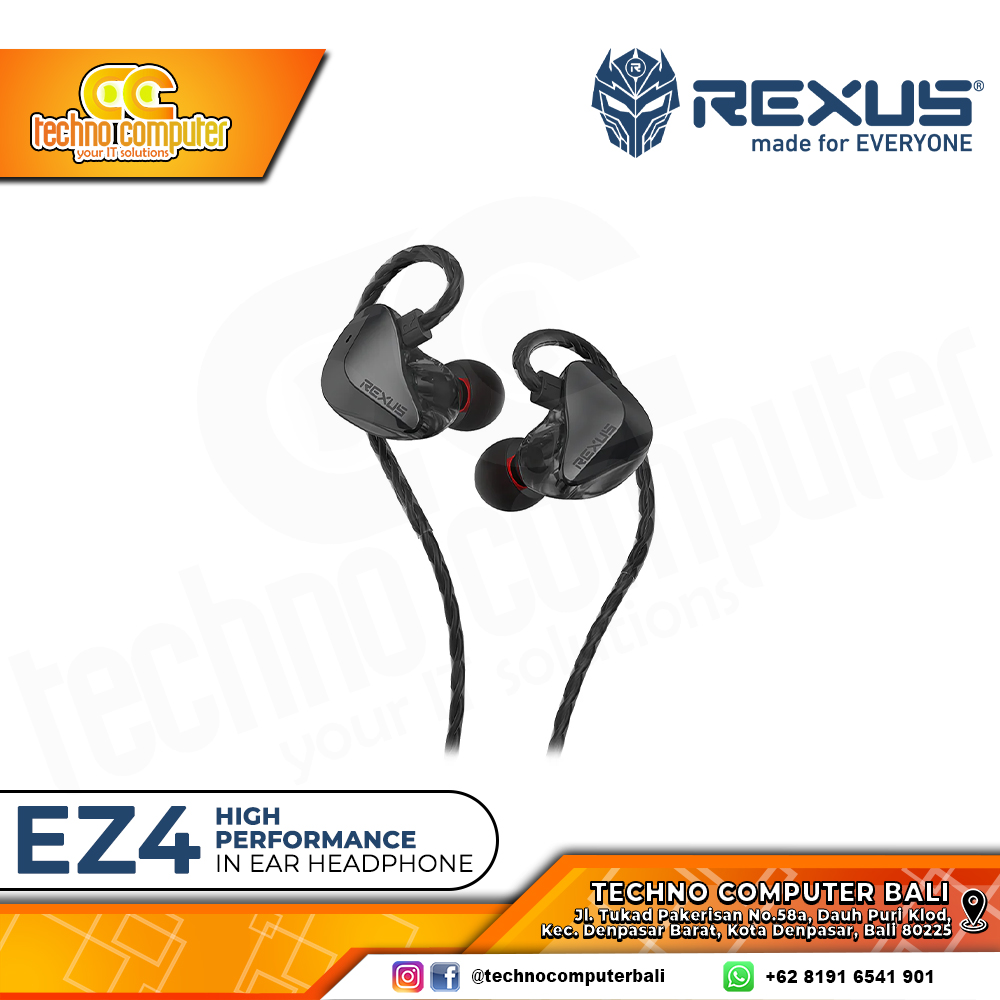 EARPHONE REXUS EZ4 Black - Earphone