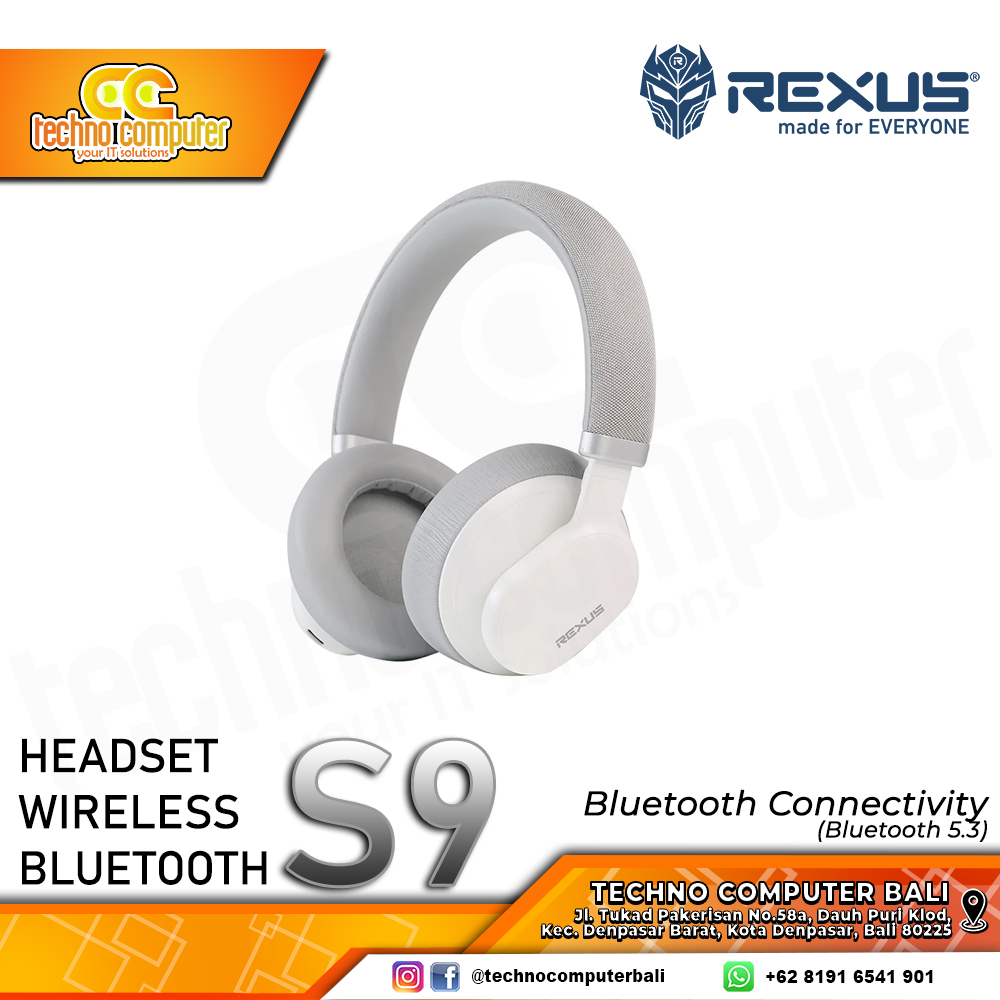 HEADSET REXUS RX-S9 Touch White Wireless Bluetooth - Headset