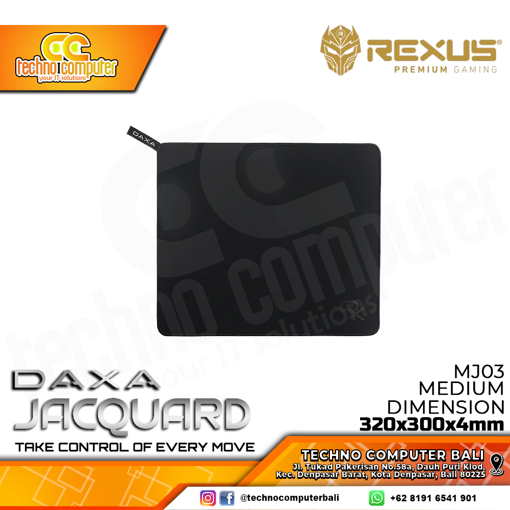 MOUSEPAD REXUS DAXA JACQUARD MJ03 M (350 x 300 x 4mm) - Gaming Mousepad