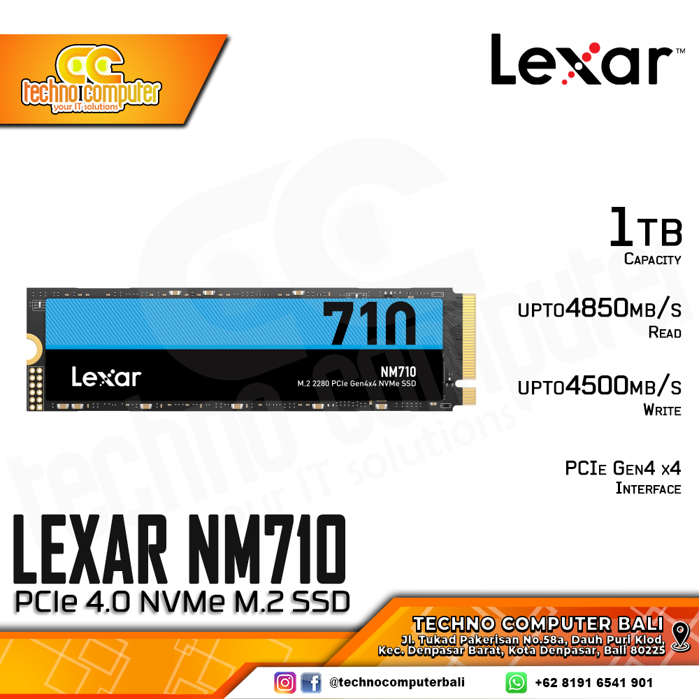 SSD LEXAR NM710 M.2 NVMe 2280 PCIe Gen4 x4 - 1TB