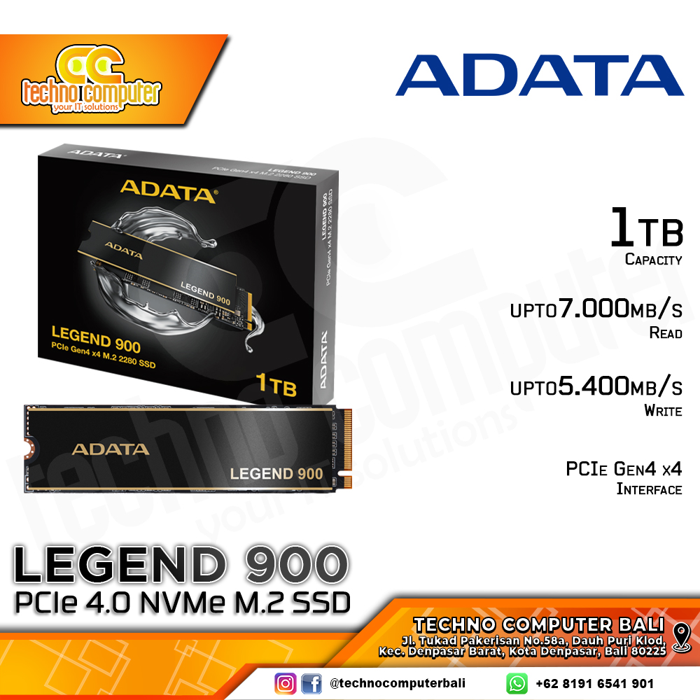 SSD ADATA LEGEND 900 M.2 NVMe 2280 PCIe Gen4 x4 - 1TB