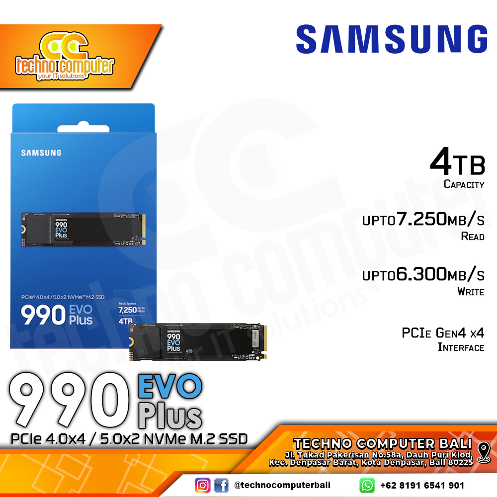 SSD SAMSUNG 990 Evo Plus M.2 NVMe 2280 PCIe Gen4 x4 - 4TB
