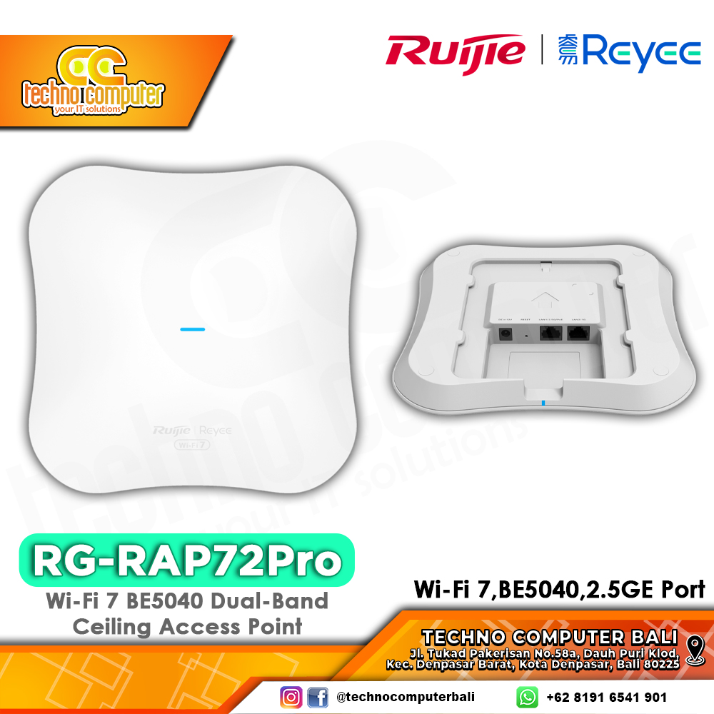 ACCESS POINT RUIJIE/REYEE RG-RAP72Pro Wi-Fi 7 BE5040 Dual-Band Ceiling Mount Access Point