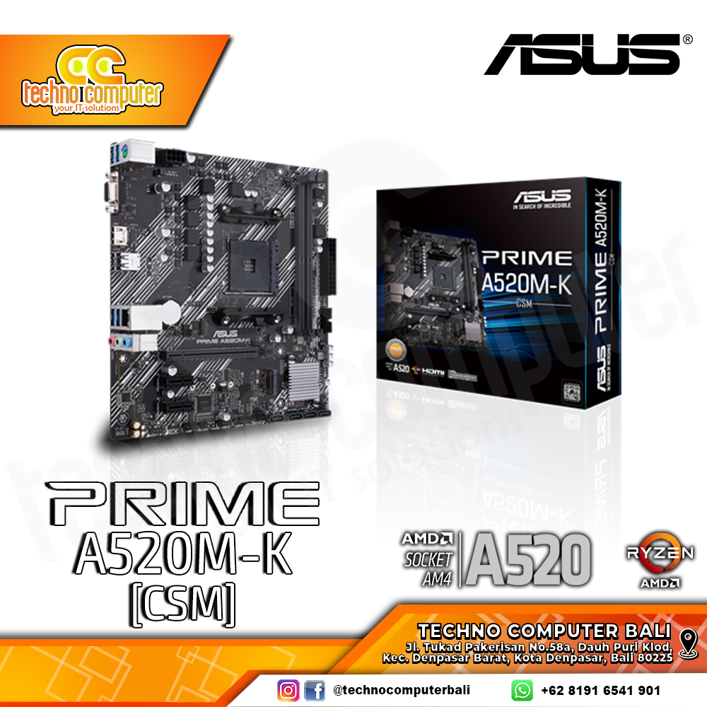 ASUS PRIME A520M-K/CSM - mATX, AM4, A520, DDR4