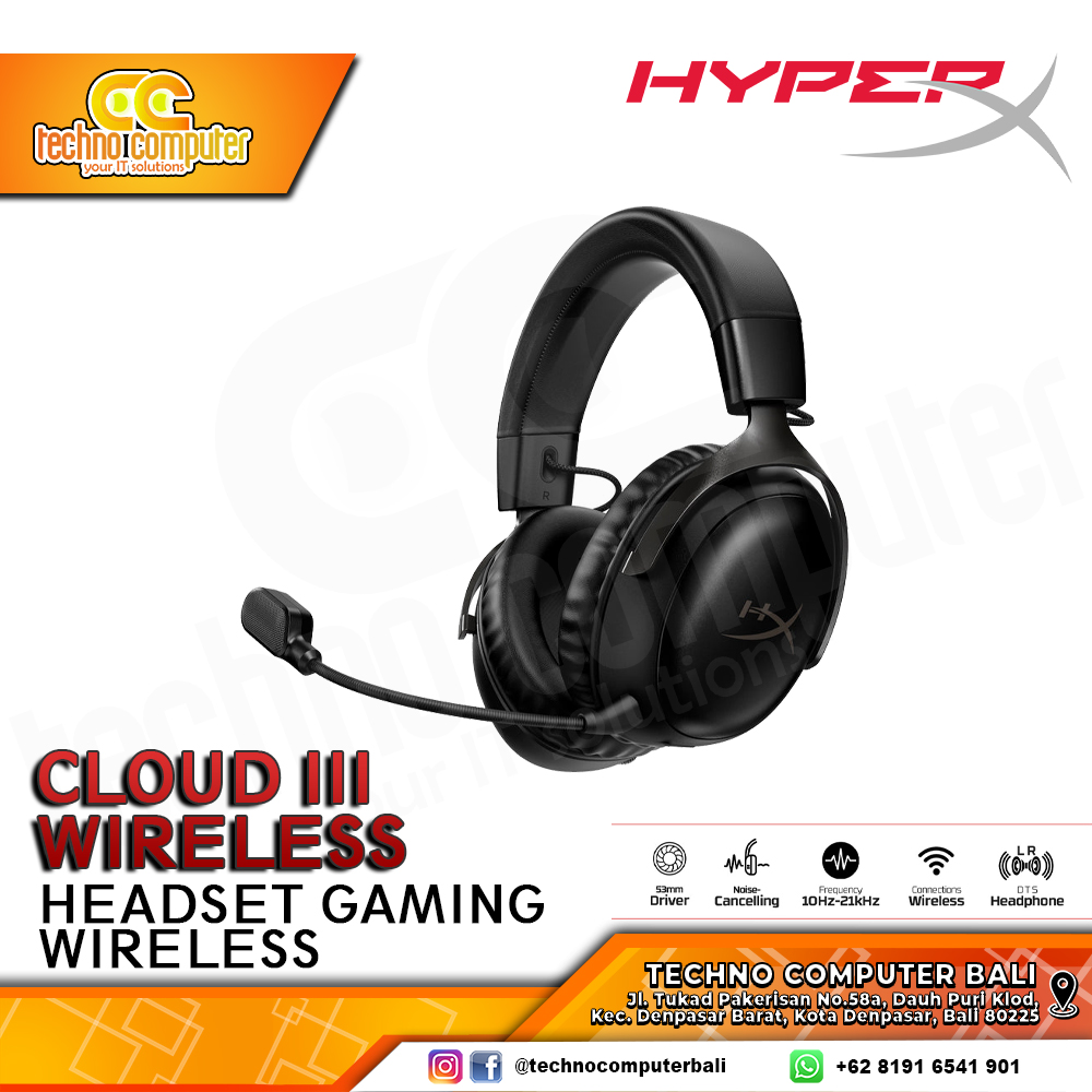 HEADSET HyperX Cloud III Wireless - Gaming Headset Wireless (Black)