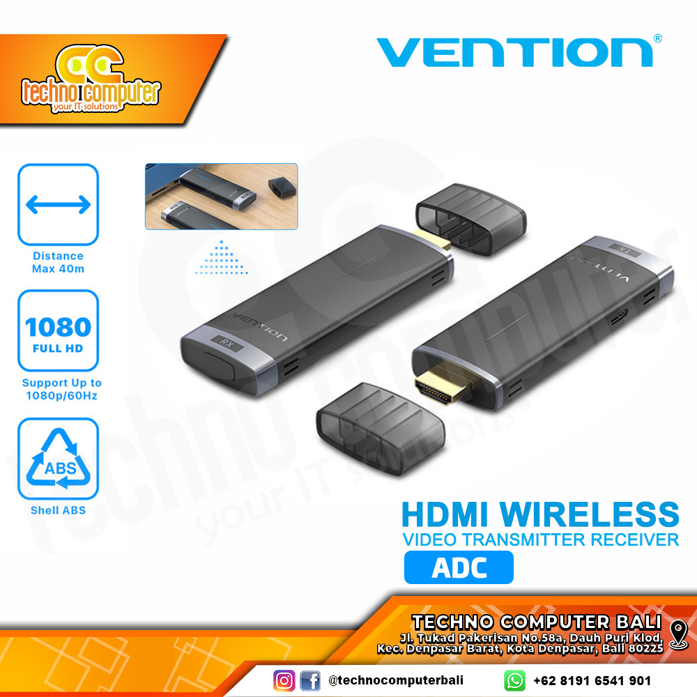 VENTION Wireless HDMI Dongle Video Transmitter Receiver Display TV Full HD - ADC