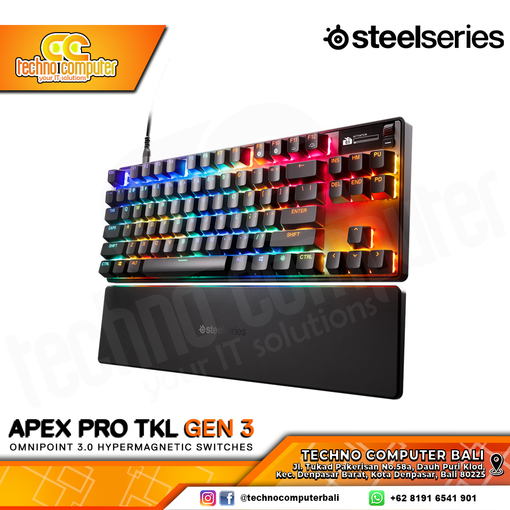 STEELSERIES APEX Pro TKL Gen 3 Black - HyperMagnetic Switch - Analog Gaming Keyboard