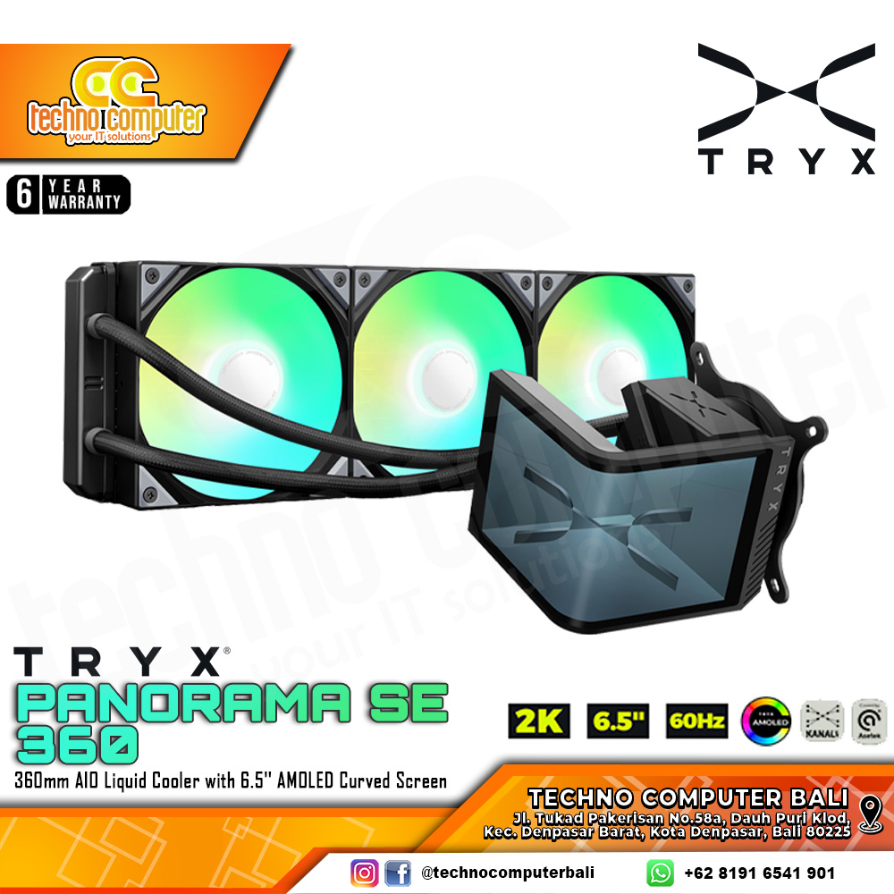 TRYX PANORAMA SE ARGB 360 with 6.5inch LCD Display Black - CPU Cooler - 360mm AIO Liquid Cooler