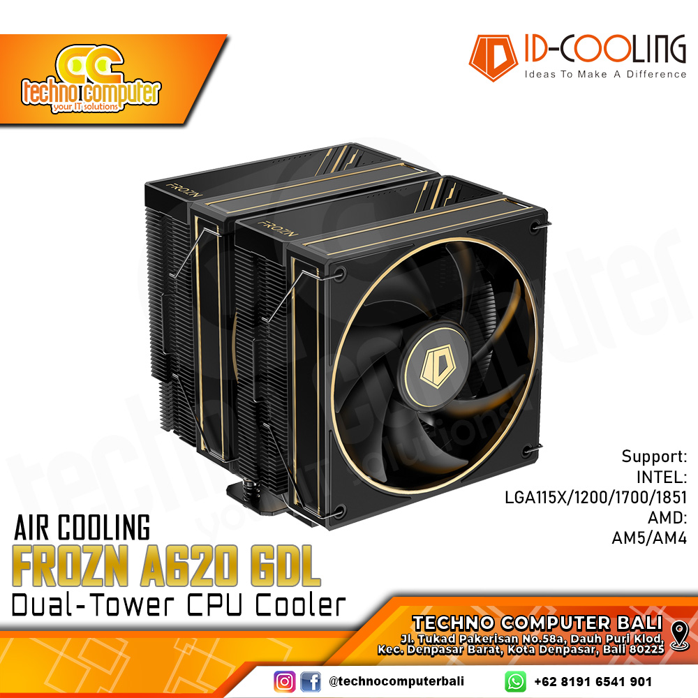 ID-COOLING FROZN A620 GDL GOLD BLACK - CPU Cooler - 120mm Air Cooler